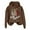 Brown, variant on Merry Christmas Hoodies for Women 2025 Long Sleeve Holiday Graphic Hooded Sweatshirt Pullover Tops