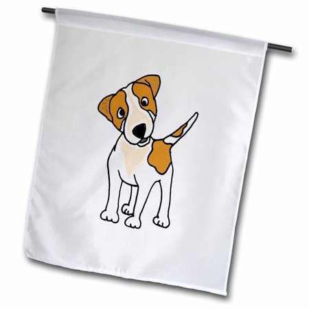 3dRose Funny Jack Russell Terrier original Art Cartoon - Garden Flag, 12 by 18-inch