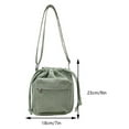 thumbnail image 2 of Yucurem Women Bucket Bag Drawstring Corduroy Crossbody Shoulder Bag Shopping Bag(green) Fashion shoulder bag (Green), 2 of 7