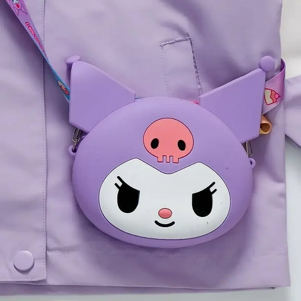 Sanrio Kuromi-Chaqueta de dibujos animados para niña, abrigo con capucha, holgado, con corazón, Kawaii, primavera y otoño