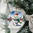 thumbnail image 3 of Hello Winter Exotic Shorthair Frosty Morning Walk Welcome Snowy Christmas Ceramic Round Ornament Cat Lover Kitten Owner Gifts Home Tree Decor - 02018, 3 of 5