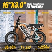 Electric Bike for Teenagers, Ages 7+ with 750W Brushless Motor, 16 Fat Tire, 20 MPH Electric Mountain Bicycle with Removable Battery, UL2849