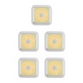 thumbnail image 2 of Yuarrent Sensor de movimiento, luces nocturnas inalámbricas, decoración de dormitorio, Detector de luz, lámpara decorativa de pared, escalera, armario, Luz cálida de concha blanca cuadrada 5piezas Yuarrent CBP169239, 2 of 4