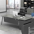thumbnail image 4 of Keyboard Modern Office Desks Studying Executive Multifunctional Standing Office Desks Wooden Meeting Scrivania Room Furnitures My Lux Decor Round, 4 of 26