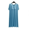 thumbnail image 2 of OSFVNOXV Womens Long Nightgowns with Built-In-Bra,Summer Casual Pleated V-Neck Sleep Shirt Comfy Loose Flowy Maxi Sleepwear Dress, 2 of 3