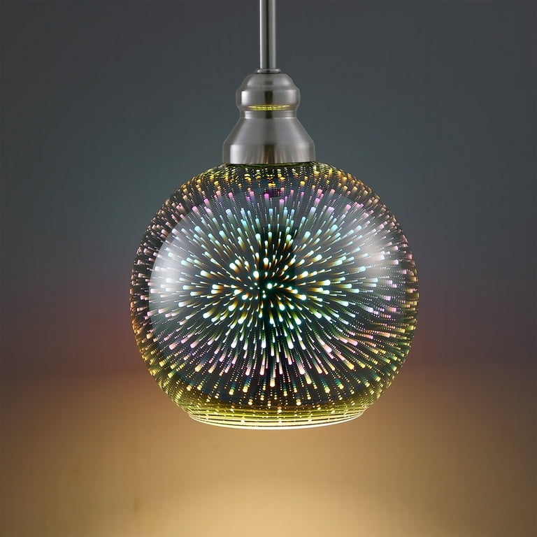 6.38 in. Fireworks Effect Art Glass Globe Pendant Shade for