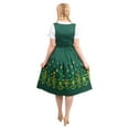 thumbnail image 4 of Dirndl Trachten Haus 3 Piece Long German Oktoberfest Dirndl Cotton Dress for Womens and Girls - Green, 4 of 13