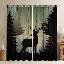 Feelyou Reindeer Elk Adult Curtains Pack of 2 (42x84 Each), Rustic Western Wildlife Curtains Blackout, Vintage Countryside Bedroom Curtains, Window Curtains Decor