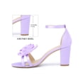 thumbnail image 2 of BLISSFUL STEP Flower Heel Open Toe Ankle Strap Block Heels Sandals for Women Purple (Size 10), 2 of 7