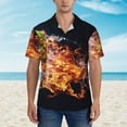 thumbnail image 2 of Bingfone Tennis Ball In Fire1 for Men's Short Sleeve Button Down Shirts Hawaiian Beach Shirt,X-Large, 2 of 7
