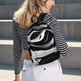 thumbnail image 5 of Bingfone Abstract Black White Swirls Print Canvas College Laptop Backpack, Large Capacity Lightweight College Bookbag Casual Daypack, 5 of 5
