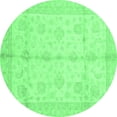 thumbnail image 1 of Ahgly Company Indoor Round Abstract Emerald Green Modern Area Rugs, 8' Round, 1 of 4
