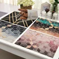 thumbnail image 2 of 2024 Placemat Ins Pink Gold Geometric Table Mats Simple Lines Marble Nordic Western Kitchen Cup Mats Pad Drink Coasters, 2 of 7