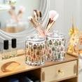 thumbnail image 3 of Yayeee 4 Pack Qtip Holder Bathroom Cotton Swab Canister with Lid Clear Dispenser Set, Brown Christmas House, 3 of 6