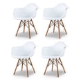 thumbnail image 1 of Sillas de Comedor Ergonomicas con Estructura de Madera Diseño Moderno Tipo Eames para Sala Oficina e Interiores Minimalistas con Soporte de Acero Set 4 Piezas Blanco, 1 of 5