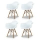 thumbnail image 1 of Sillas de Comedor Ergonomicas con Estructura de Madera Diseño Moderno Tipo Eames para Sala Oficina e Interiores Minimalistas con Soporte de Acero Set 4 Piezas Blanco, 1 of 5