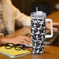 thumbnail image 6 of Pofeuu Panda Print 40oz Ice Bully With Handle And Straw Stainless Steel Vacuum Insulated Cup And 2 In 1 Straw Lid, 6 of 8