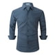 thumbnail image 1 of Blusa y camisa de manga larga con cuello vuelto para hombre, blusa formal de negocios con solapa y estampado, blusa de manga larga con cuello vuelto, blusa para hombre, blusa de poliéster, 1 of 1