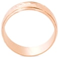 thumbnail image 2 of Pompeii Polished Bright Hammered 14K Rose Gold 6mm Wedding Mens Two Line Ring (,), 2 of 2