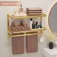 thumbnail image 5 of 3-Tier Gold Towel Racks for Bathroom with Towel Bars Multilayer Hotel Towel Shelf Stainless Steel Wall-Mounted Brushed Finish Holder with Towel Shelves 23 Inches, 5 of 12