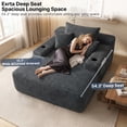 thumbnail image 5 of Oooh life Oversized Chaise Lounge Chair Indoor, Gray Plush Sleeper Sofa Bed with Cup Holders, 47" Extra Wide Floor Sofa Bed, No Assembly Lounge Seating, 5 of 7