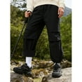 thumbnail image 3 of CPNG Girls Boys Baggy Fleece Lined Sweatpants Wide Leg Straight Softshell Insulated Ski Pants Teen Kids Elastic Waist Trousers with Pockets(Black,7-8 Years), 3 of 7