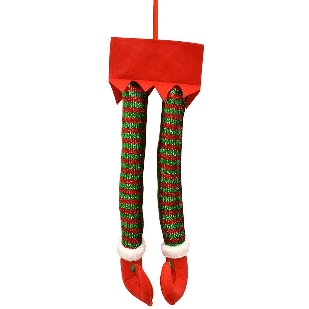 2 Jambes De Père Noël Pour Coffre De Voiture - Décoration Peluche Noël, 45-46 Cm, Multicolore - 4