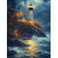 thumbnail image 1 of Qisvanset 12x16 Inch Rainy Lighthouse Canvas Wall Art, Nautical Ocean Scenery Art Home Interior Wall Decor, 1 of 8