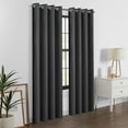 thumbnail image 5 of Eclipse 100% Blackout Curtain, Larissa Solid Grommet Curtain, 95 in Long x 50 in Wide, Textured, Onyx Black, 5 of 10