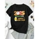 thumbnail image 2 of Camiseta de verano para mujer Manga Corta 2025 Happy New Year Pattern Print Women's Fashion Trendy Women's Short Sleeve, Simple Casual Sports T-shirt, Holiday Comfortable Summer TopFather's Day, Mot, 2 of 7