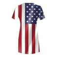 thumbnail image 5 of IROINNID Patriotic Dress for Women Round Neck Short Sleeve A-Line Dress Summer Casual Boho l Print Beach Mini Dress American Independence Day Dress, 5 of 5