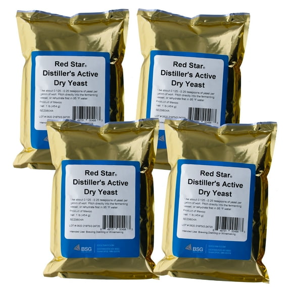 Red Star Dady Distillers Active Dry Yeast, 1lb (4 Pack)