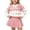 Pink, variant on Girls Fall Winter Cute Knitted Bow Set Long Sleeves Pullover Sweater and Knitted Scalloped Pleated Short Skirt 2 Pieces Brown 5-6 Years