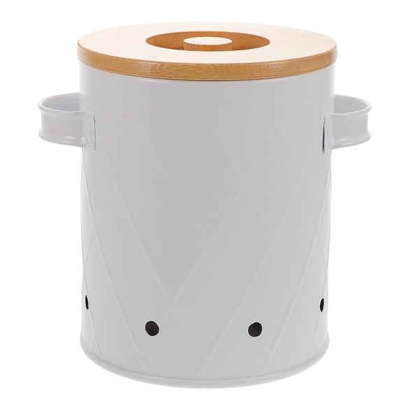 Vegetable Storage Bin For Potatoes Onions Garlic Kitchen Storage Canister With Bamboo Lid Keeps Vegetables Fresh Space Saving Kitchen Organizer