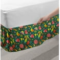 thumbnail image 2 of Acorn Bed Skirt, Season Change Raining in Autumn Pattern with Raindrops Umbrellas and Forest Elements, Elastic Bedskirt Dust Ruffle Wrap Around for Bedding Decor, 4 Sizes, Multicolor, by Ambesonne, 2 of 2