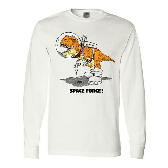 Inktastic Space Force Dinosaur Astronaut Long Sleeve T-Shirt