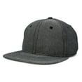thumbnail image 4 of DALIX Premium Flat Bill Snapback Chambray Hat 6 Panel Cap (Black), 4 of 7