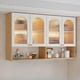 thumbnail image 1 of Alacenas para Cocina, Alacena Gabinete para Cocina 3 Puertas, Mueble Superior con Visualización en Vidrio Transparente 120x30x80CM(Claro), 1 of 9