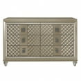 thumbnail image 2 of Benjara Loy Dresser, 55 Inch, 6 Drawers, Champagne Gold Metallic, Mirror Trim, 2 of 6