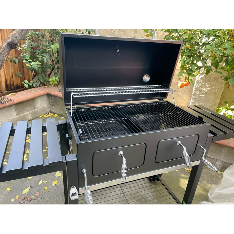 Summit Living 34\'\' Charcoal Grill Extra Large Portable BBQ Grill, Black