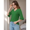 thumbnail image 4 of Weardear Women's Ruffle 3/4 Sleeves Tops Summer Fall V Neck Shirt Dressy Casual Loose Tunic Tops, 4 of 6