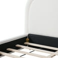 thumbnail image 5 of Christopher Knight Home 88" King Size Bed Frame, Boucle Upholstery with Thick Curved Headboard, White, 5 of 13