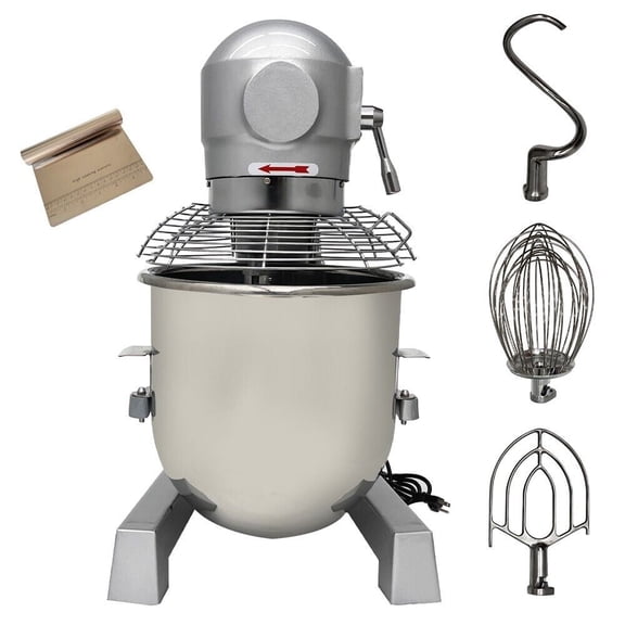 PreAsion 30L Stainless Steel Dough Mixer with 3 Mixing Tool Commercial Whisk 110V