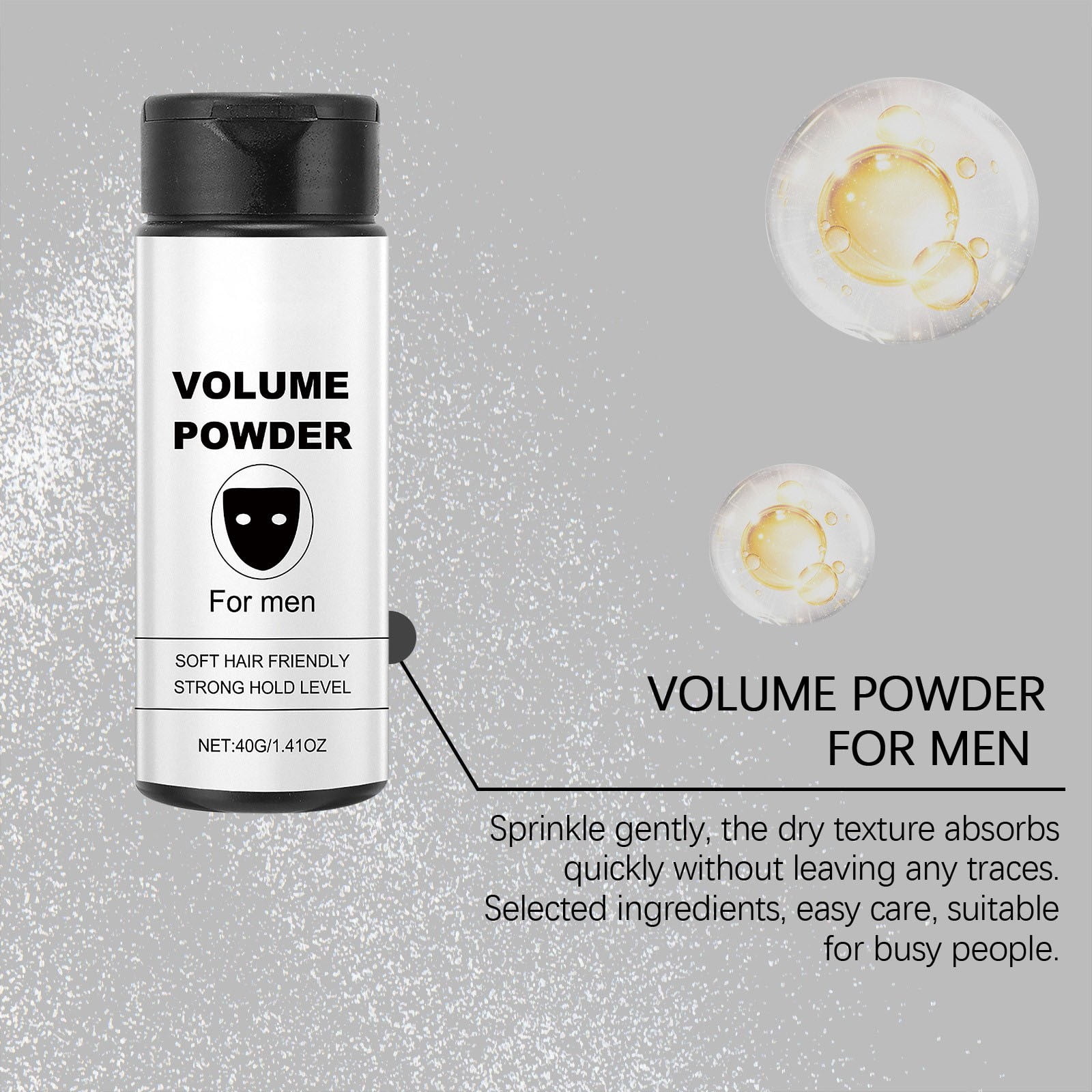 Texture Powder for Men, Instant Volume & Matte Texture, Lightweight Strong Hold, Hairstyle Instant Volume Grooming Accessories