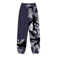 thumbnail image 5 of Gibobby Pantalones de chándal con bolsillo para mujer, estampado, cómodos, de cintura alta, para entrenamiento, salón atlético, informales, para correr (Dark Blue, XS), 5 of 5