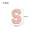 thumbnail image 2 of 4uds Parches de letras de chenilla Unique Bargains Rosa 3.1 Pulgadas para Ropa Zapatos Sombreros Mochilas, 2 of 5