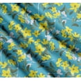 thumbnail image 3 of Soimoi Cotton Poplin Fabric Leaves & Yellow Flower Watercolor Print Fabric by Yard 56 Inch Wide, 3 of 7