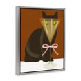 thumbnail image 3 of Stupell Industries Funny Cat with Olive Eyes Gray Framed Floater Canvas Wall Art design by Lil' Rue, 21 x 17, 3 of 9