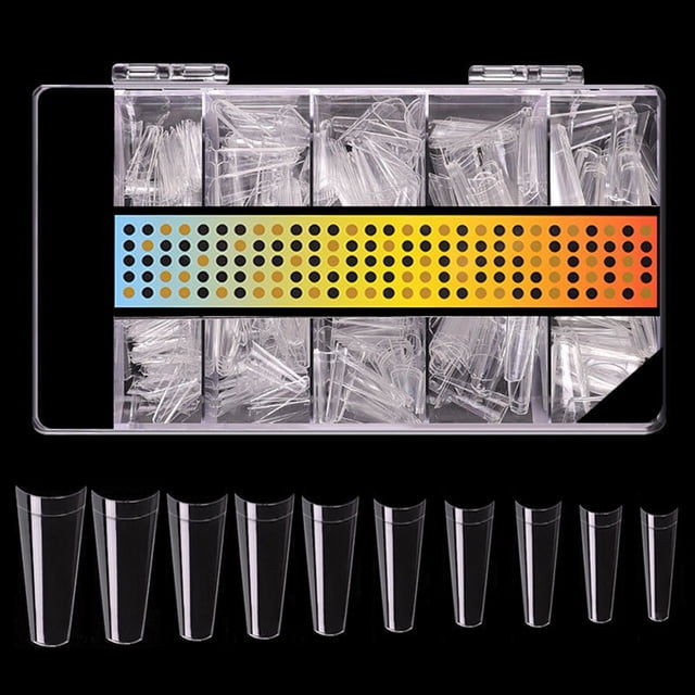 500PCS Nail Extension Molds DIY Plastic Gel Nail Mold False Nail Tips for Girls
