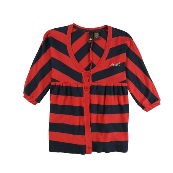 Element Womens Striped Cardigan Sweater rednvy M